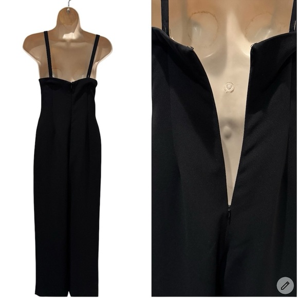 Alberto Makali Jumpsuit Black Tuxedo Sleeveless Racerback Vintage 80s Size 2 - Picture 4 of 8